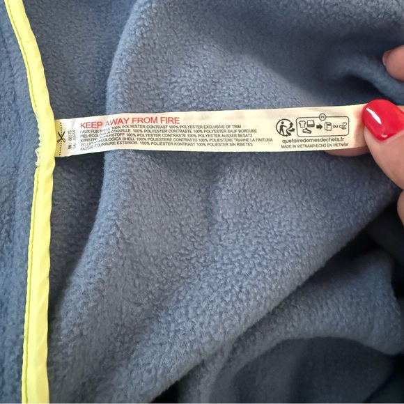 Free People In The Zone Zip Up Fleece Jacket Skyline/ Sour Citrus Size Large - Picture 9 of 11